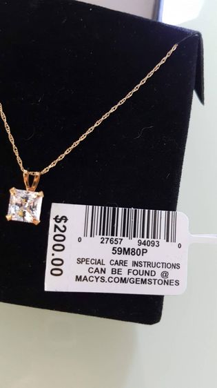 14K Goldเเท้ สร้อยพร้อมจี้เเละต่างหูทรงกลมเเละทรงเหลี่ยม รูปที่ 10