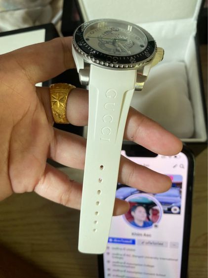 นาฬิกาgucci dive ของใหม่ อุปกรณ์ครบ สายรับเบ้อขาวสวย  รูปที่ 5