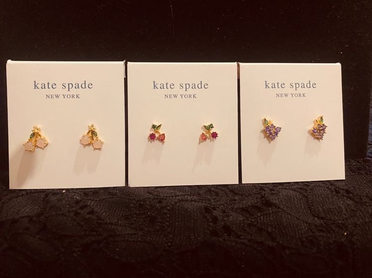 โลหะ Kate spade แท้ ต่างหู style crystal summer fruit collection