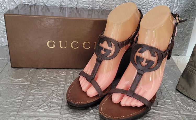 รองเท้าส้นเตารีด หนังแท้ UK 5 | EU 38 | US 6.5 น้ำตาล Gucci Shoes