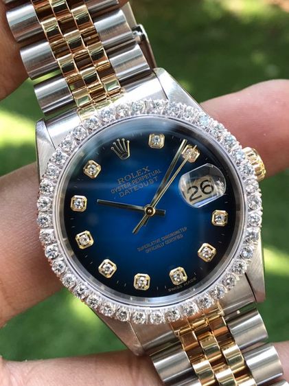 ROLEX OYSTER PERPETUAL DATEJUST 16233 Vignette Blue Dial (King)
 รูปที่ 1