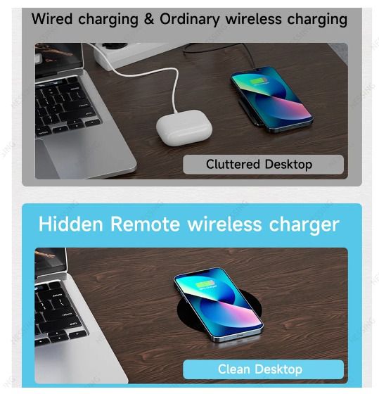 Wireless Charger Pad Stealth Fast Air แท่นชาร์จระยะไกล 40 มม.แบบซ่อนสำหรับ iPhone Samsung XIAOMI รูปที่ 2