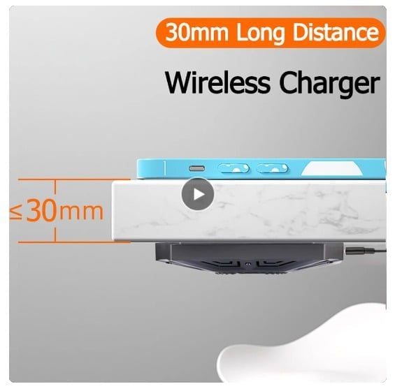 แท่นชาร์จไร้สายแบบซ่อนระยะไกล 30 ม. Distance Wireless Charger สำหรับ iPhone Samsung Huawei Xiaomi etc.