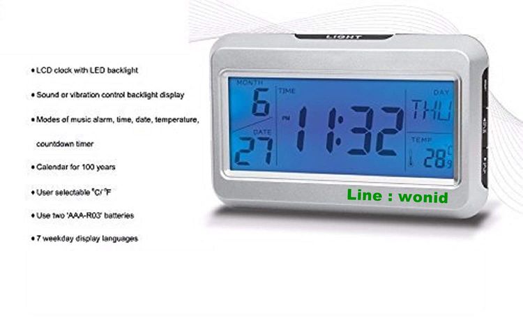นาฬิกาปลุกดิจิตอล ตัวเลขใหญ่ ไฟทำงานด้วยเสียงหรือสัมผัส  LED Big digital voice touch  sensor table and wall alarm clock รูปที่ 2