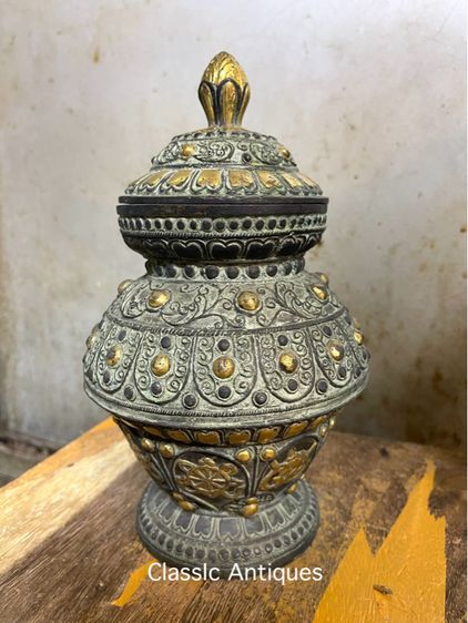 โถ ลายของมงคล แปดอย่าง ทองเหลืองA18 รูปที่ 5