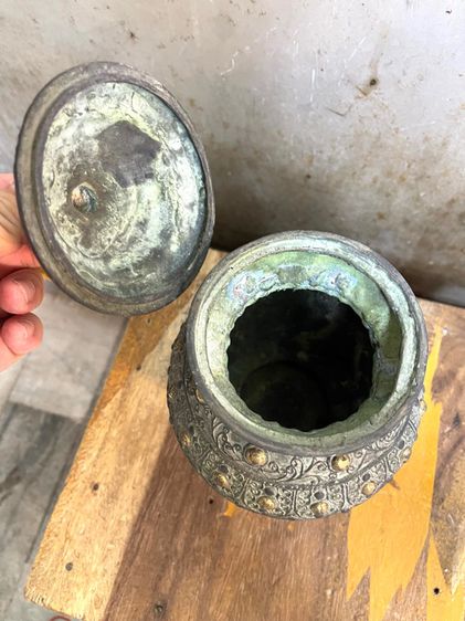 โถ ลายของมงคล แปดอย่าง ทองเหลืองA18 รูปที่ 6