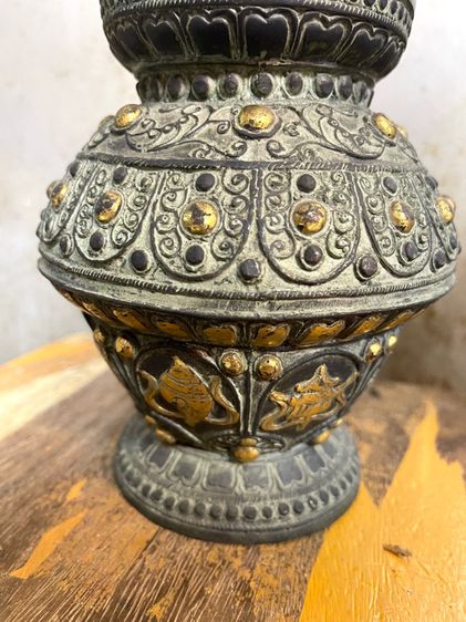 โถ ลายของมงคล แปดอย่าง ทองเหลืองA18 รูปที่ 4