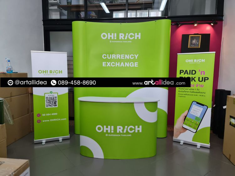 ชุดออกบูธ อุปกรณ์จัดแสดงสินค้า ป้ายออกบูธ บูธพับได้ บูธขายของ  รูปที่ 4