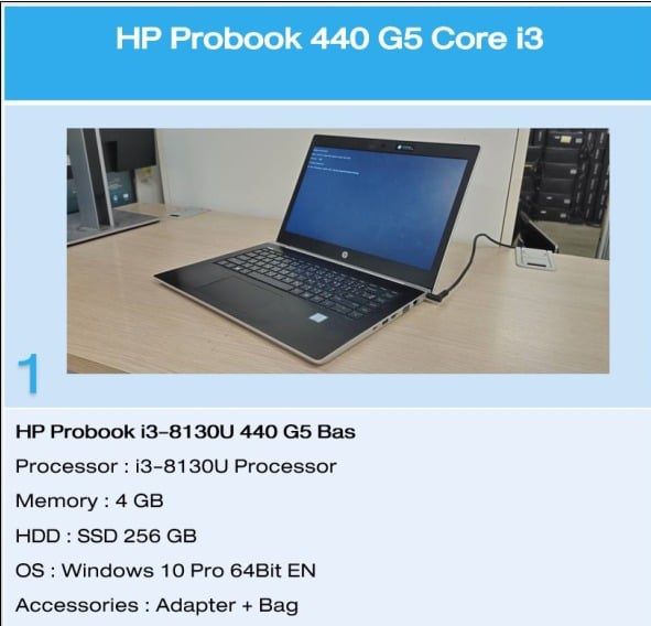 HP Probook i3-8130U 440 G5 Bas