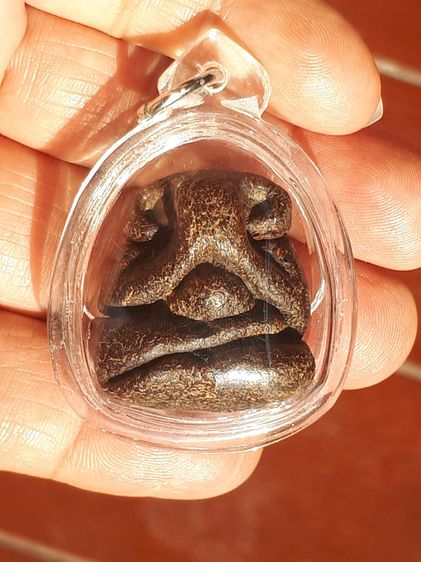 พระปิดตา เนื้อผงคลุกรัก พิมพ์ปั้นลอยองค์ องค์อ้วน ๆ กลม ๆ เป็นพระที่ดูง่าย มีอายุการสร้างหลายๆสิบปี มีความหดเหี่ยวของเนื้อพระ เนื้อผงคลุกรัก