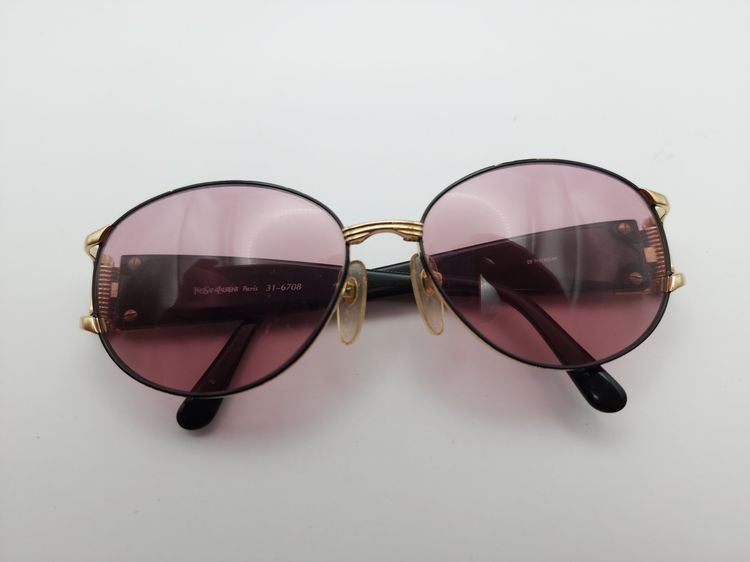 🕶 YSL Yves Saint Laurent Mod.31-6708 Vintage 80s Sunglasses แว่นกันแดด แว่นตา ของแท้ มือสอง แบรนด์เนม รูปที่ 2