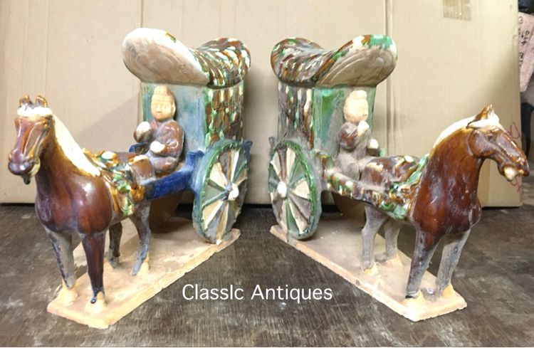 รถม้า ดินเผาเคลือบ สะสม รูปที่ 13