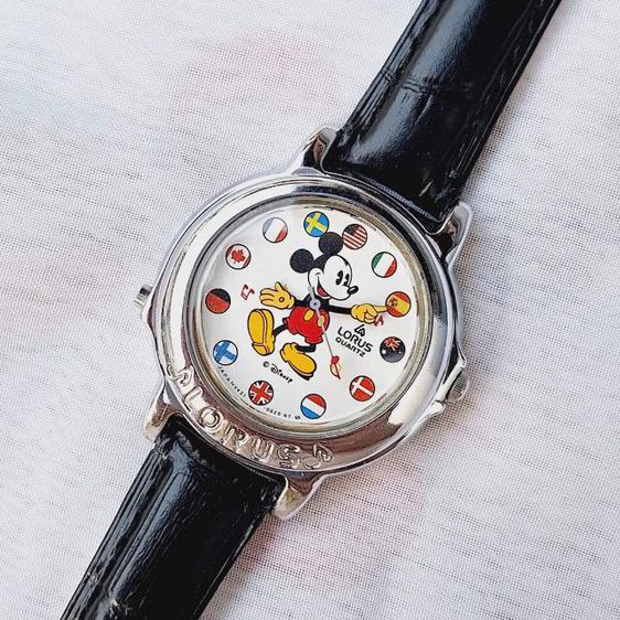 Vintage 1990s Mickey Mouse Lorus World Flags Musical Watch with a Melody "It's a Small World" งานวินเทจน่าสะสม รูปที่ 2