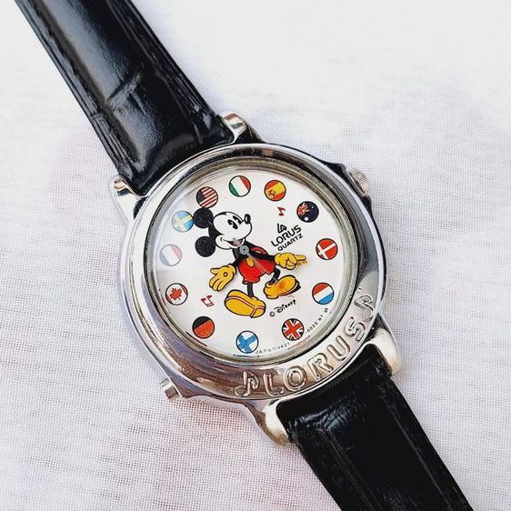 Vintage 1990s Mickey Mouse Lorus World Flags Musical Watch with a Melody "It's a Small World" งานวินเทจน่าสะสม รูปที่ 3