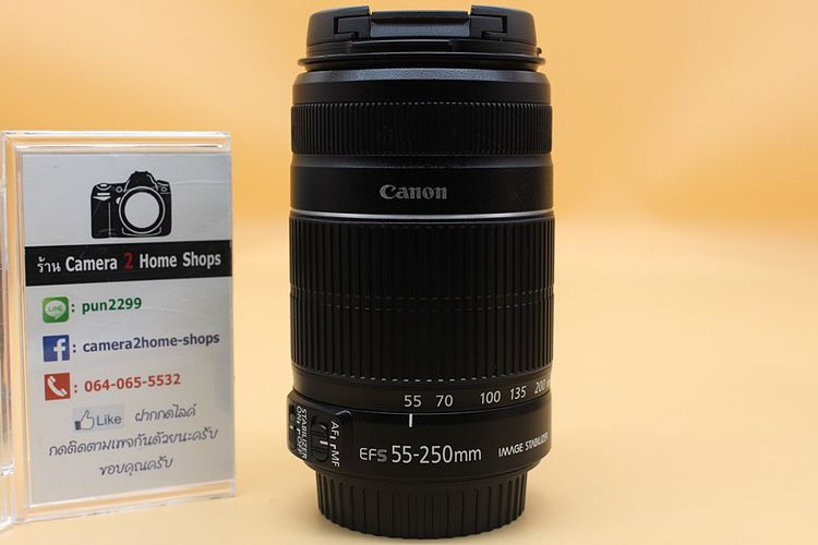 เลนส์ซูม ขาย Lens Canon EF-S 55-250mm IS สภาพสวย ไร้ฝุ่น ฝ้า รา ตัวหนังสือคมชัด 
