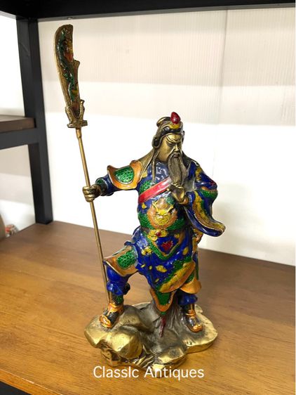 เทพเจ้ากวนอู ทองเหลืองลงยาA5 รูปที่ 4