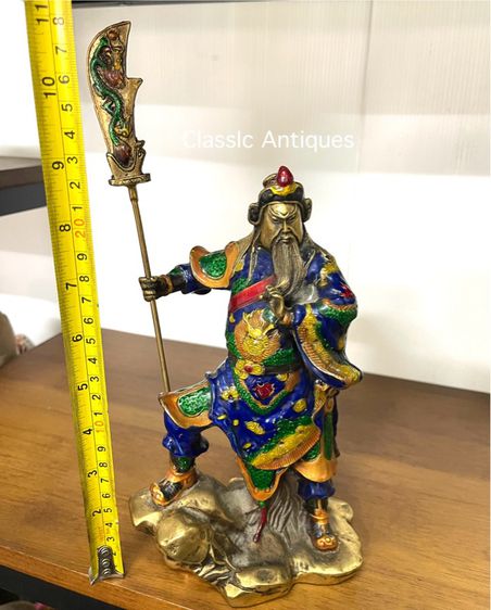 เทพเจ้ากวนอู ทองเหลืองลงยาA5 รูปที่ 13