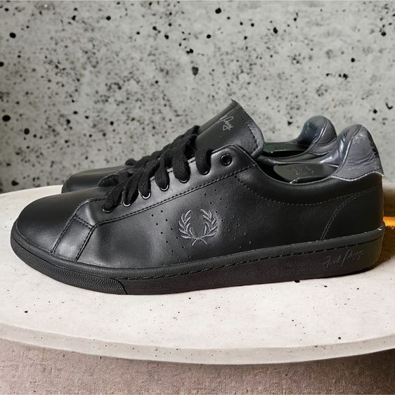 Fred Perry All Black leather shoes รูปที่ 2