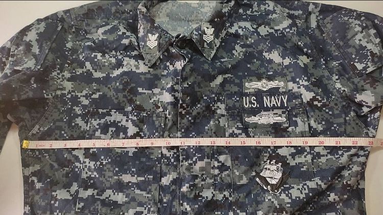 115.เสื้อทหารสหรัฐ US.NAVY ลายพรางดิจิตตอล สีน้ำเงิน  ไซส์ M รอบอก 46 นิ้ว สภาพดี รูปที่ 6