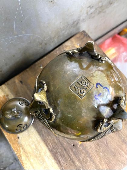 กระถาง กำยาน หงษ์ฟ้าทองเหลืองA59 รูปที่ 7