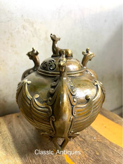 กระถาง กำยาน หงษ์ฟ้าทองเหลืองA59 รูปที่ 4