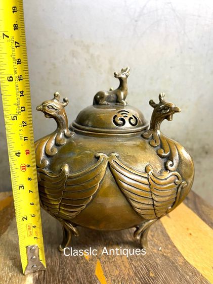 กระถาง กำยาน หงษ์ฟ้าทองเหลืองA59 รูปที่ 10