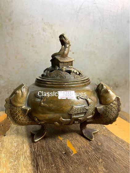 กระถางกำยาน ปลาหลีฮื้อทองเหลืองA29 รูปที่ 5