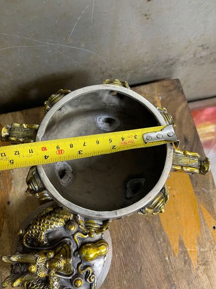 กระถาง กำยาน มังกรเก้าหัวกะไหล่เงินA43 รูปที่ 12