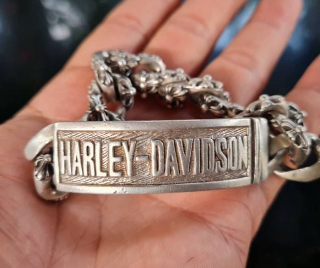 สร้อยข้อมือเงินสเตอร์ลิงแท้ (Sterling Silver 925) ยี่ห้อ Harley Davidson สวยๆ ตอกโค๊ตเยอะ
