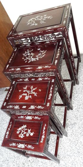 โต๊ะบูชา ไม้ประดู่ฟังมุก แบบชุด 4 ตัว รูปที่ 2