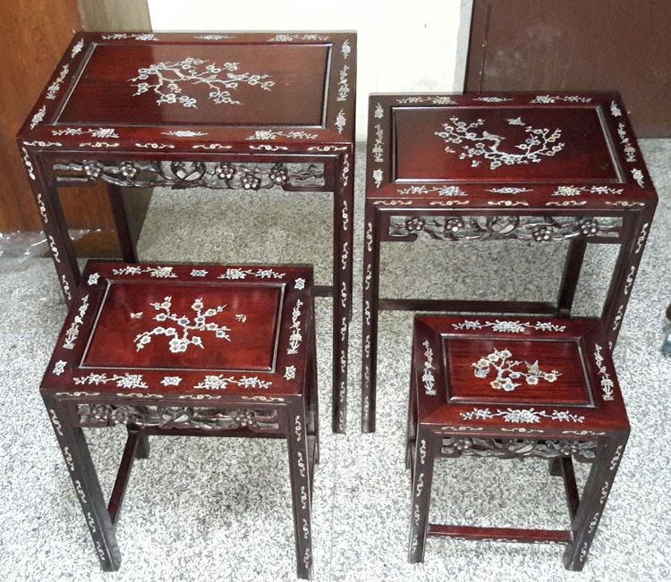 โต๊ะบูชา ไม้ประดู่ฟังมุก แบบชุด 4 ตัว รูปที่ 6