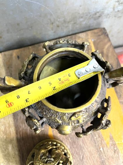 กระถาง กำยาน มังกรทองเหลือง A65 รูปที่ 10