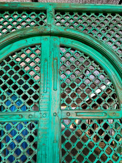 ประตูไม้ระแนงสีเขียววินเทจ รูปที่ 4