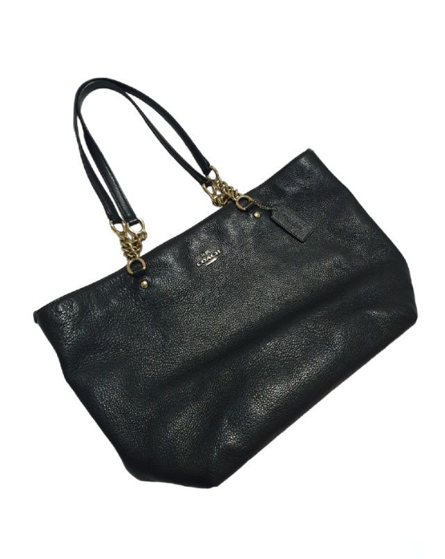 กระเป๋าถือสะพายข้าง แบรนด์ Coach : Small Sophia Bag In Li black nero หนัง สีดำของแท้ รูปที่ 4