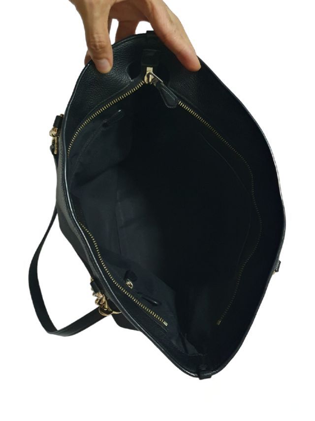 กระเป๋าถือสะพายข้าง แบรนด์ Coach : Small Sophia Bag In Li black nero หนัง สีดำของแท้ รูปที่ 12