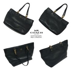 กระเป๋าถือสะพายข้าง แบรนด์ Coach : Small Sophia Bag In Li black nero หนัง สีดำของแท้-0