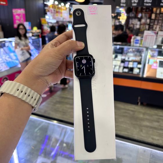 โลหะ Apple Watch Series7 CellularและGPS 45mm. อลูมิเนียม สีดำ เครื่องศูนย์ สภาพสวยมากๆ ครบยกกล่อง🥰🥰