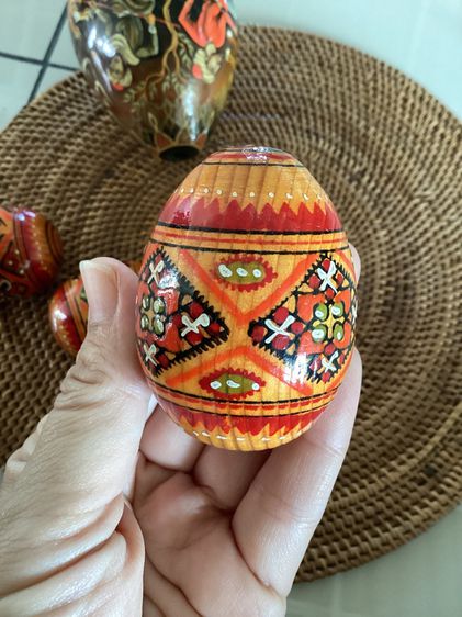 ชุดไข่ไม้ ของสะสม งานยุโรป Hand Painted Wooden Eggs รูปที่ 10