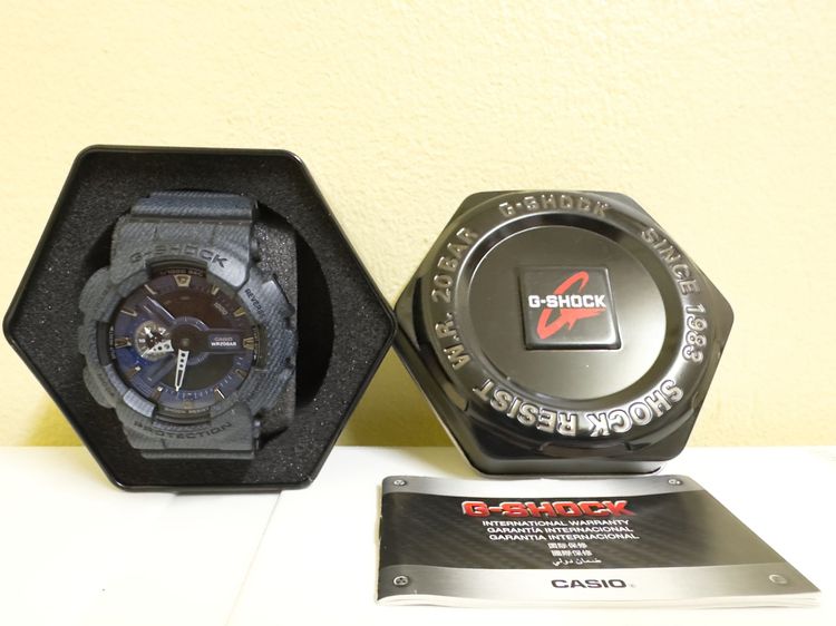 ขายนาฬิกา G-Shock สายเรซิ่นลวดลายเดนิมสีน้ำเงิน