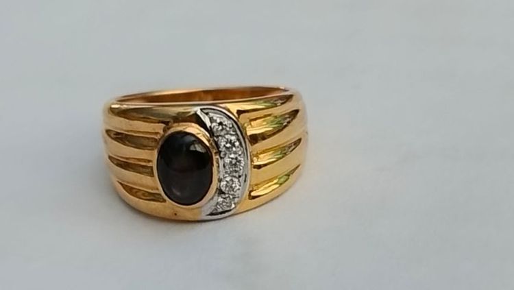 BlackStar Sapphire Gold Diamond Ring  รูปที่ 2