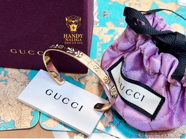 สร้อยข้อมือ กำไล Gucci Cuff Bangle รุ่น Icon Blossom โรสโกลด์ ทองคำ 18 เค 