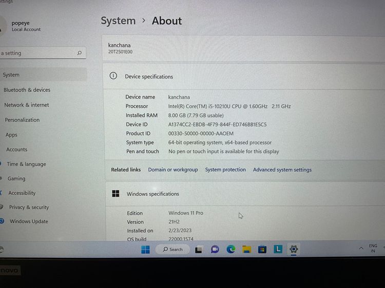 Notebook Lenovo ThinkPad X13 20T2 core i5-10210U สภาพพอใช้ พึีงหมดประกันศูนย์ รูปที่ 8
