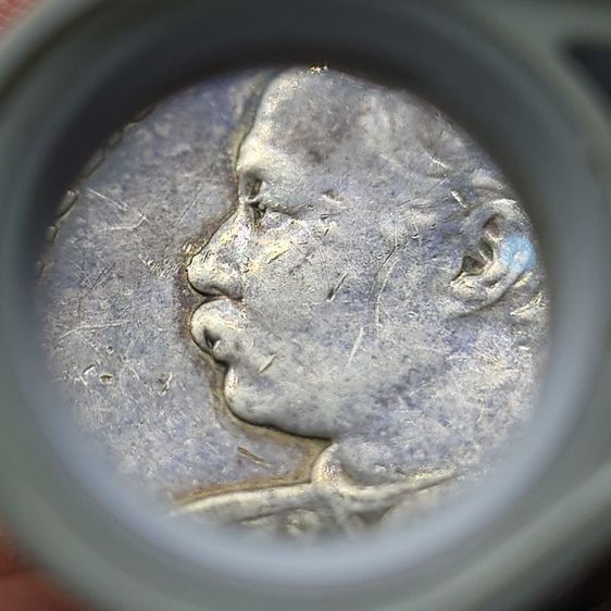 เหรียญกษาปณ์เงิน พระบรมรูป-ไอราพต ร.ศ.127 (เหรียญหนวด) รัชกาลที่5 มีเจาะรู สภาพสวย หายาก รูปที่ 5