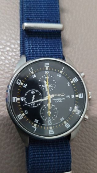ดำ นาฬิกา Seiko Chronograph จับเวลา 7 เข็ม รุ่น7T92-OMFO OSE8 HR2 เบอร์เครื่อง521596 QUARTZ ขนาด 40.5 mm. กันน้ำ 100 m. สภาพสวยเดิมๆพร้อมใช้งาน