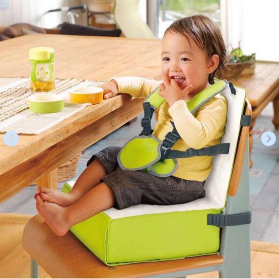 อุปกรณ์เพื่อสุขภาพและความปลอดภัย ริชเชล โกกิเกน มีล คุชชั่น อาร์ กรีน สภาพดีเหมือนใหม่🇯🇵 Richell เบาะเสริมเก้าอี้สูงสำหรับเด็กเล็ก Richell