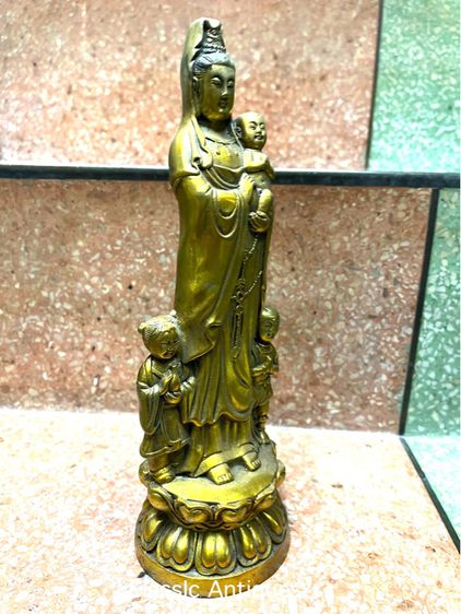 เจ้าแม่กวนอิม ปางประทานบุตร ทองเหลืองสะสมA25 รูปที่ 4