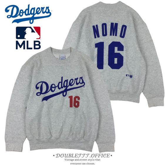 เสื้อกันหนาว DOGERS MLB made in USA แท้ 💯 size M ขนาด อก 22.5 ยาว 26.5 สภาพใหม่มาก ลายหน้าหลังครบ สีเทา ผ้าหนานุ่มครับ รูปที่ 3