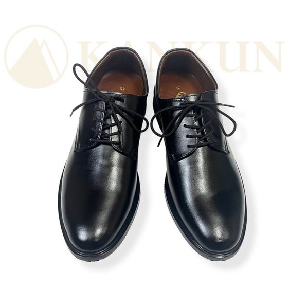 KANKUN Plain Toe Derby Shoe รองเท้าคัทชู หนังวัวแท้ เกรดพรีเมี่ยม ทรงสวยดีไซน์ทันสมัย แบบผูกเชือก 5 รู หนังนิ่ม พื้นนุ่มพิเศษ ใส่สบาย รูปที่ 3