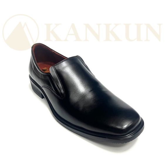 KANKUN Formal leather shoes รองเท้าคัทชูหนังแท้ เกรดพรีเมี่ยม ทรงทางการ รูปแบบสวม สีดำสุภาพ สวยดีไซน์ทันสมัย หนังนิ่ม พื้นนุ่มพิเศษ รูปที่ 7