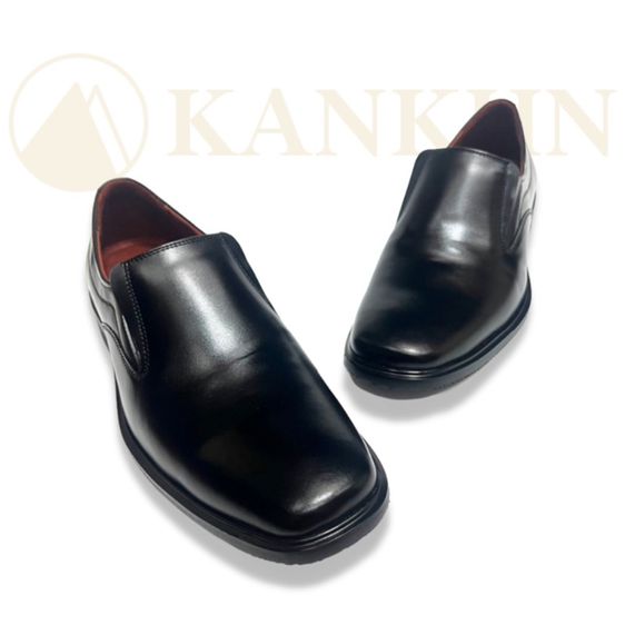 KANKUN Formal leather shoes รองเท้าคัทชูหนังแท้ เกรดพรีเมี่ยม ทรงทางการ รูปแบบสวม สีดำสุภาพ สวยดีไซน์ทันสมัย หนังนิ่ม พื้นนุ่มพิเศษ รูปที่ 3